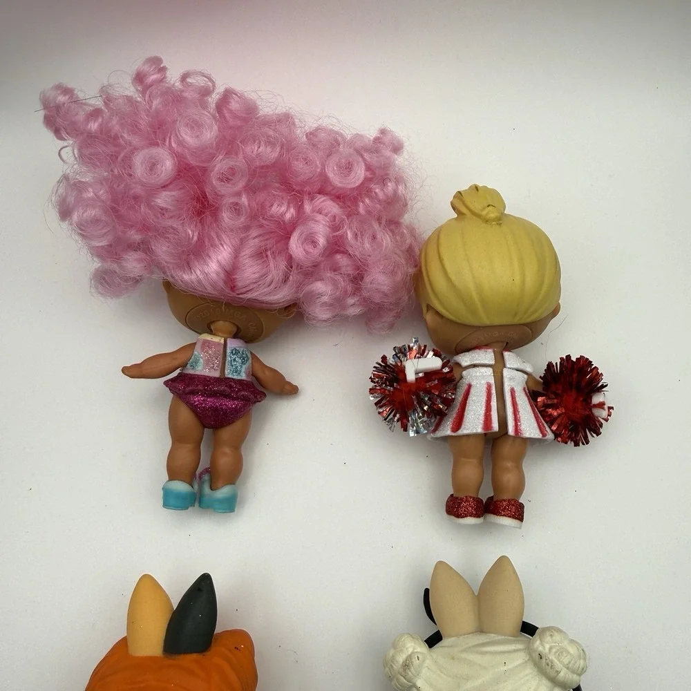 LOL Surprise dolls & Animals Lot of 4 with accessories. -‎ Cheer Pink Hair Bow